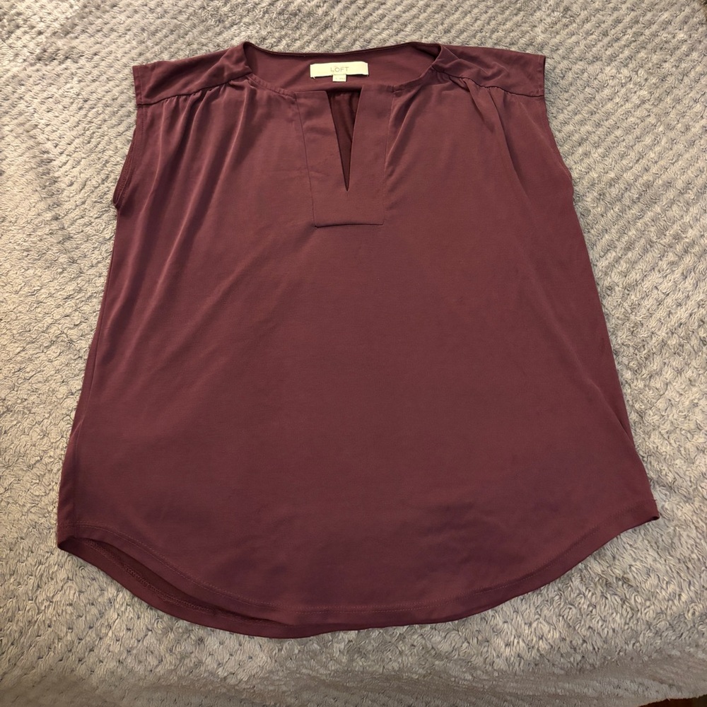 Loft Mauve Blouse - Sleeveless Design